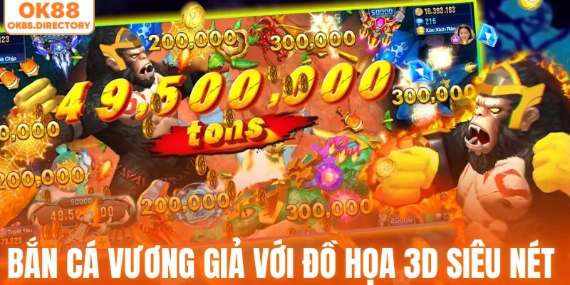 Sảnh game bắn cá Vương Giả với đồ họa 3D siêu nét